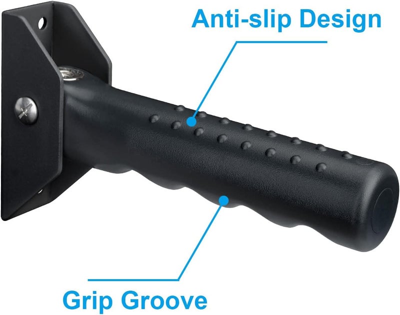 APDTEK Flip Up Grab Bar for Doorway/Stairs Safety Assist Handles for Elderly Non-Slip Grip Bar Great for Seniors, Elderly, Disabled, Handicap and Injured People - Suitable for Wood Door (Black) - Image 3